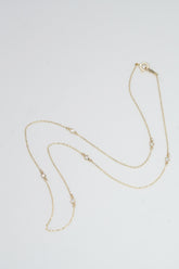 14K Solid Gold Multi Charm Round Bezel Setting Necklace