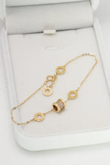 14K Solid Gold Multi Charms Bracelet