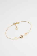 14K Solid Gold Multi Charms Bracelet