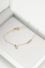 14K Solid Gold Love Charms Bracelet
