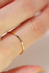 14K Solid Gold Double Side Diamond Cut Ring