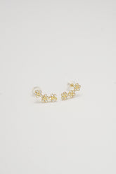 14K Yellow Gold Daisy Climber Earrings – Feminine & Dazzling