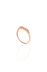 14K Solid Gold Initial Ready Bar Ring