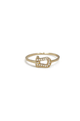 14K Solid Gold Horseshoes Stackable Ring