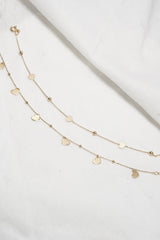 14K Solid Gold Multi Flat Heart Charm Ball Linked Bracelet