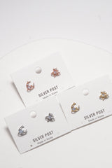 ✨ Moon And Star Mismatch Stud Earrings – Gold Plated, Hypoallergenic ✨