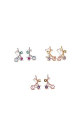 Cherry Colorful Stones Drop Stud Earring