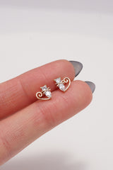 Purrfect Heart Kitty Stud Earring