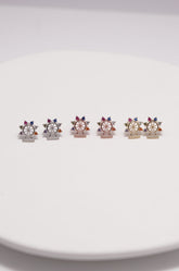 Ferris Wheel Multi-Stone Stud Earrings – Playful & Colorful CZ Design