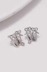 ✨ Bow Ribbon Ballerina Shoes Stud Earrings – Rose Gold Plated, Hypoallergenic ✨