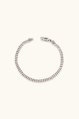 14K Solid Gold Moon Cut 4mm Double Ball Chain Bracelet