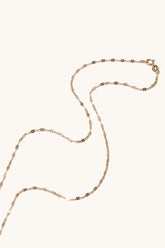 14K Solid Gold 1.5MM Stamped Mirror Layering Necklace