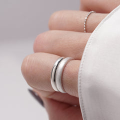 925 Sterling Silver Smooth Finish or Brushed Textured Stackable Ring