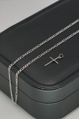 14K Solid Gold 2.3mm Open Figaro 3+1 Chain Necklace (16/18/22/24 Inches)