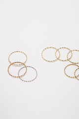 14K Solid Gold Diamond Cut 0.7mm Thin Ring