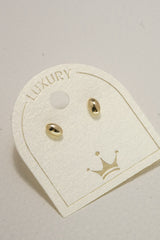 14K Solid Gold 3D Marquise Stud Earring