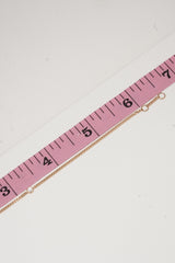 14K Solid Rose Gold Simple Bezel CZ DC Chain Bracelet