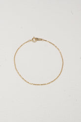 14K Solid Yellow Gold Diamond Cut Bead 1.2MM Bracelet