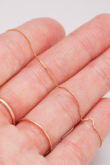 14K Solid Gold 0.5mm Box Chain Bracelet