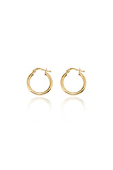 14K Solid Yellow Gold Tube 25MM Chunky Bold Hoop Earring