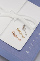 14K Solid Gold Mini Key Collection Necklace Charm