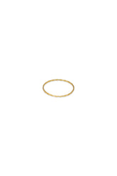 14K Solid Gold Flat Diamond Cut Stackable Ring