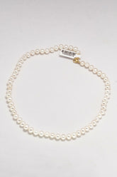 14K Solid Gold Finish Fresh Water Genuine Pearl Necklace