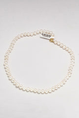14K Solid Gold Finish Fresh Water Genuine Pearl Necklace