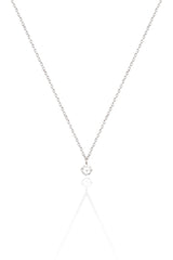 14K Solid Gold 4MM Solitaire Charm Custom Necklace – Personalized Elegance