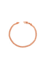 14K Solid Gold Moon Cut 4mm Double Ball Chain Bracelet