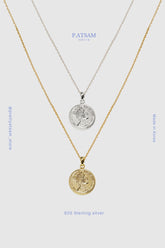 925 Sterling Silver 20 Inch Long Drop Coin Pendant Necklace