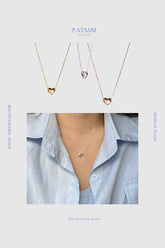 925 Sterling Silver Puffy Heart Pendant Necklace