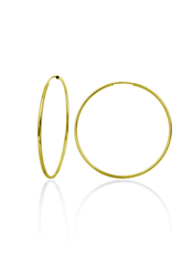 14K Solid Gold 16mm eternal thin dainty ring Huggies earring - Pretty At Sam