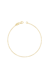 14K Solid Gold Diamond Cut 1MM Ball Chain Bracelet