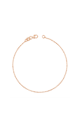 14K Solid Gold Diamond Cut 1MM Ball Chain Bracelet