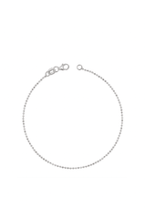 14K Solid Gold Diamond Cut 1MM Ball Chain Bracelet
