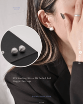 925 Sterling Silver 3D Puffed Ball Huggie Earrings – Effortless, Modern, Everyday Style