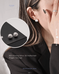 925 Sterling Silver 3D Puffed Ball Huggie Earrings – Effortless, Modern, Everyday Style