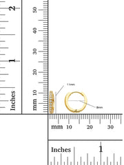 14K Solid Gold Customizable 11MM Mill Grain Hoop Earrings – Cubic Zirconia or Lab Diamond Options