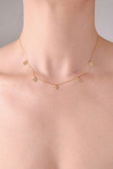 Bloom Crush 14K Gold Solid Flower Charm Drop Necklace - Pretty At Sam