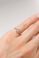14K Solid Gold CZ 3D Sun Flower Pinky Baby Ring - Pretty At Sam