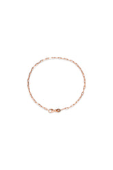 14K Solid Rose Gold 7" Customizable 4mm Paper Clip Bracelet - Pretty At Sam