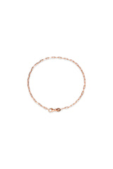 14K Solid Rose Gold 7" Customizable 4mm Paper Clip Bracelet - Pretty At Sam