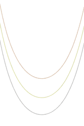 14K Solid Gold Diamond Cut 1MM Ball Chain Necklace