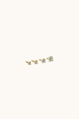 14K Solid Gold Inner Screw Labret Flatback 1.5MM 2MM 2.5MM 3MM Single Studs