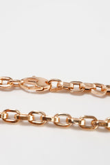 14K Solid Rose Gold Round Bold Chain Bracelet - Pretty At Sam