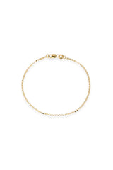 14K Solid Yellow Gold Rolo Linked Chain Bracelet