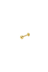 14K Solid Gold Inner Screw Labret Flatback 3MM Ball Single Studs