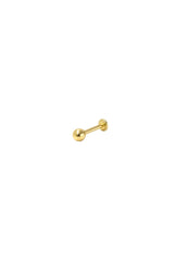 14K Solid Gold Inner Screw Labret Flatback 3MM Ball Single Studs