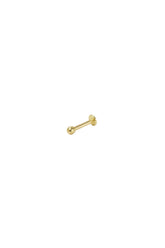 14K Solid Gold Inner Screw Labret Flatback 2MM Ball Single Studs